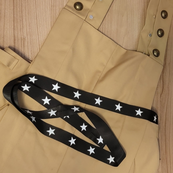 Sister Jane Bronze Studded Adjustable Side Overalls with Optional Star Strap - S - Picture 2 of 3